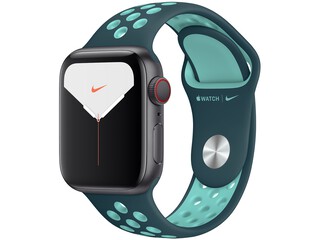 apple watch nike series 5 cellular 40mm space gray aluminum midnight turquoiseaurora green sport band
