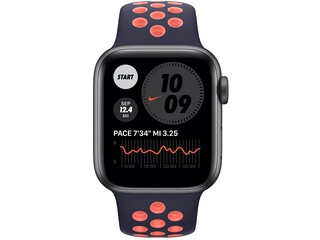 apple watch nike series 6 40mm space gray aluminum blue blackbright mango nike sport band