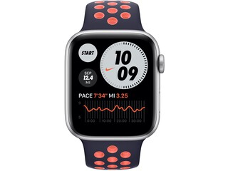 apple watch nike series 6 cellular 44mm silver aluminum pure platinumblack nike sport band