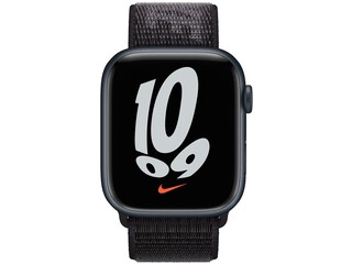 apple watch nike series 7 41mm midnight aluminum cargo khaki nike sport loop