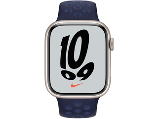 apple watch nike series 7 45mm starlight aluminum pure platinumblack nike sport band