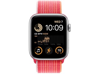 apple watch se 2 44mm silver aluminum red sport loop