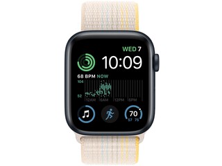 apple watch se 2 cellular 44mm midnight aluminum starlight sport loop