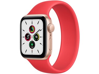 apple watch se 40mm gold aluminum red solo loop
