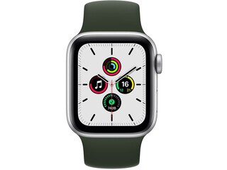 apple watch se 40mm silver aluminum cyprus green solo loop