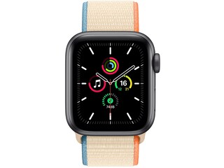 apple watch se 40mm space gray aluminum cream sport loop