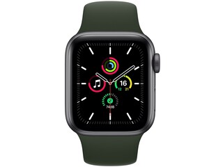 apple watch se 40mm space gray aluminum cyprus green sport band
