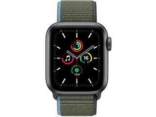 apple watch se 40mm space gray aluminum inverness green sport loop