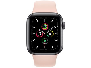 apple watch se 40mm space gray aluminum pink sand sport band