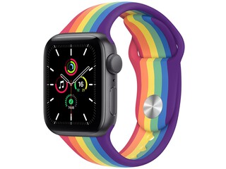 apple watch se 40mm space gray aluminum pride sport band