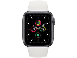 apple watch se 40mm space gray aluminum white sport band