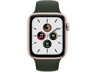 apple watch se 44mm gold aluminum cyprus green sport band