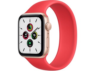 apple watch se 44mm gold aluminum red solo loop