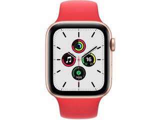 apple watch se 44mm gold aluminum red sport band