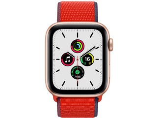 apple watch se 44mm gold aluminum red sport loop