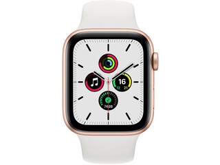 apple watch se 44mm gold aluminum white sport band