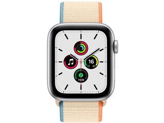 apple watch se 44mm silver aluminum cream sport loop