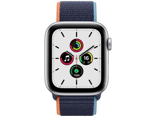 apple watch se 44mm silver aluminum deep navy sport loop