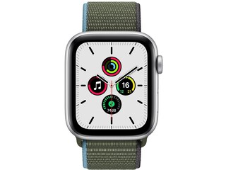 apple watch se 44mm silver aluminum inverness green sport loop