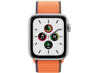 apple watch se 44mm silver aluminum kumquat sport loop