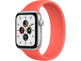 apple watch se 44mm silver aluminum pink citrus solo loop