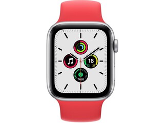 apple watch se 44mm silver aluminum red solo loop