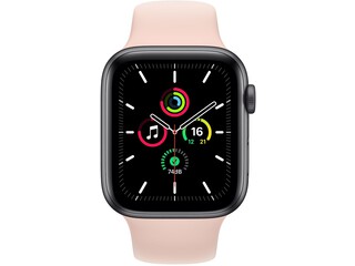 apple watch se 44mm space gray aluminum pink sand sport band