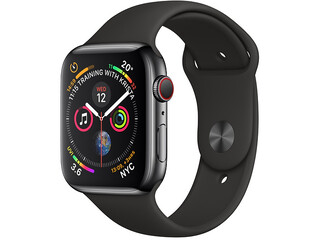apple watch series 4 cellular 44mm space black stainless steel space black sport band