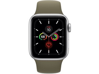 apple watch series 5 40mm silver aluminum khaki sport band