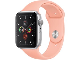 apple watch series 5 44mm silver aluminum grapefruit sport band