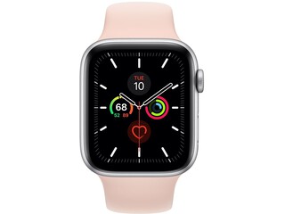 apple watch series 5 44mm silver aluminum pink sand sport band