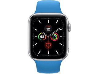 apple watch series 5 44mm silver aluminum surf blue sport band
