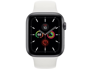 apple watch series 5 44mm space gray aluminum white sport band