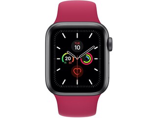 apple watch series 5 cellular 40mm space gray aluminum pomegranate sport band