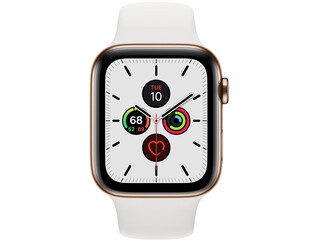 apple watch series 5 cellular 44mm gold stainless steel white sport band