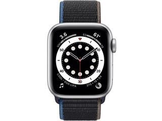 apple watch series 6 40mm silver aluminum charcoal sport loop