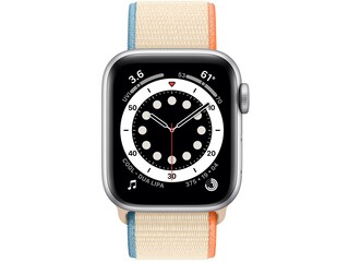 apple watch series 6 40mm silver aluminum cream sport loop