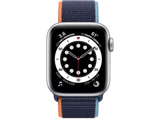 apple watch series 6 40mm silver aluminum deep navy sport loop