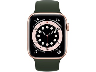 apple watch series 6 44mm gold aluminum cyprus green solo loop