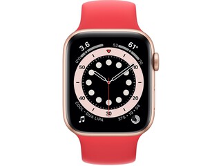 apple watch series 6 44mm gold aluminum red solo loop