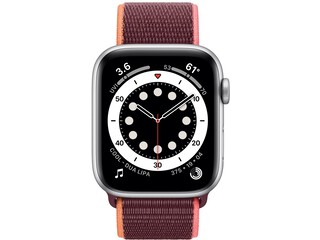 apple watch series 6 44mm silver aluminum plum sport loop