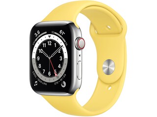 apple watch series 6 cellular 44mm silver milanese loop white sport band
