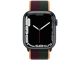 apple watch series 7 41mm midnight aluminum dark cherryforest green sport loop