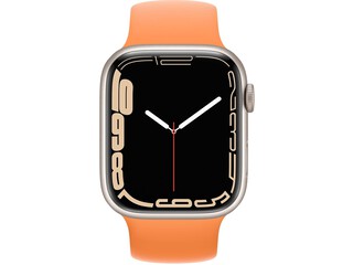 apple watch series 7 41mm starlight aluminum kumquat solo loop