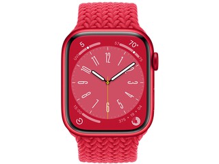apple watch series 8 cellular 45mm red aluminum red braided solo loop